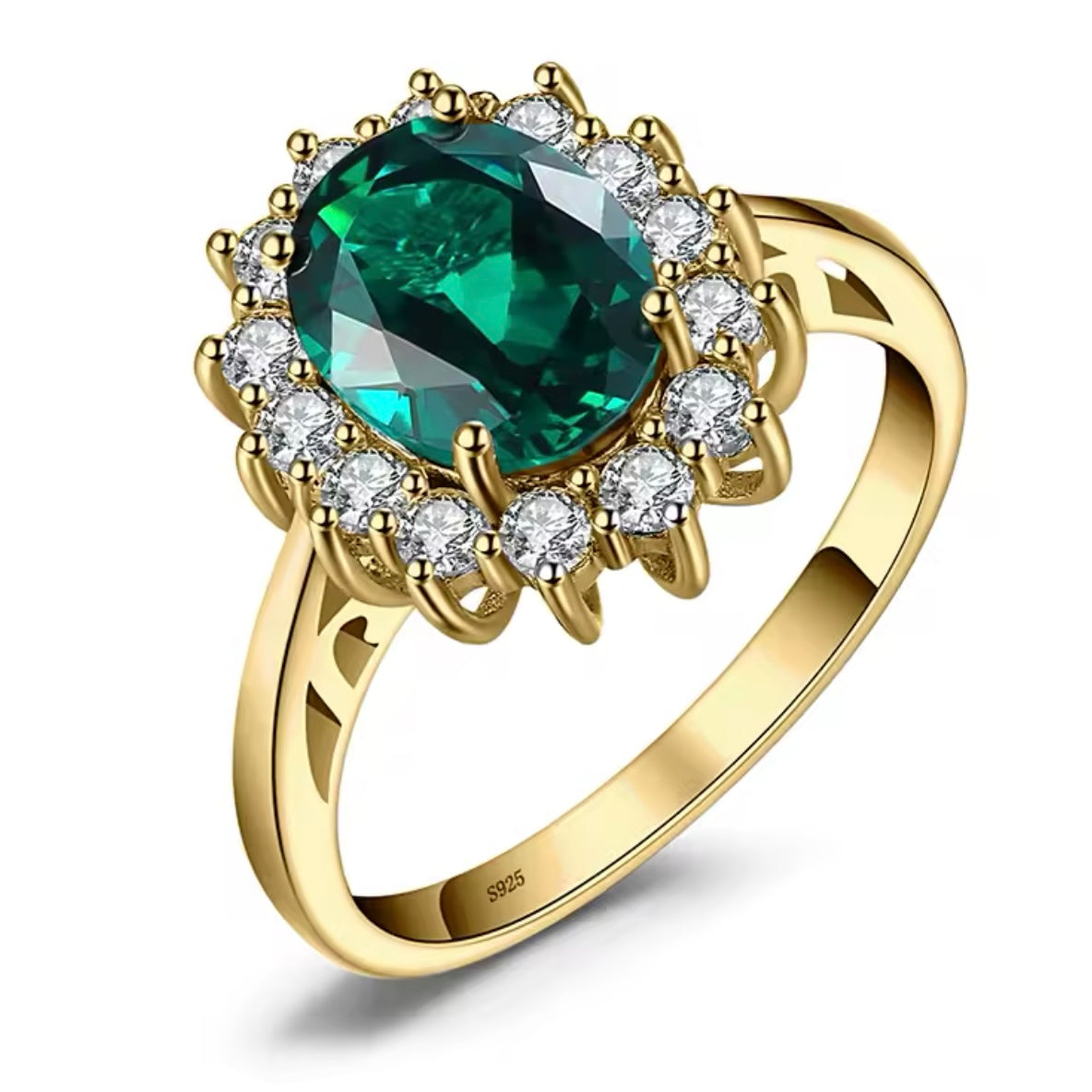 Gemstones Oval Halo Ring